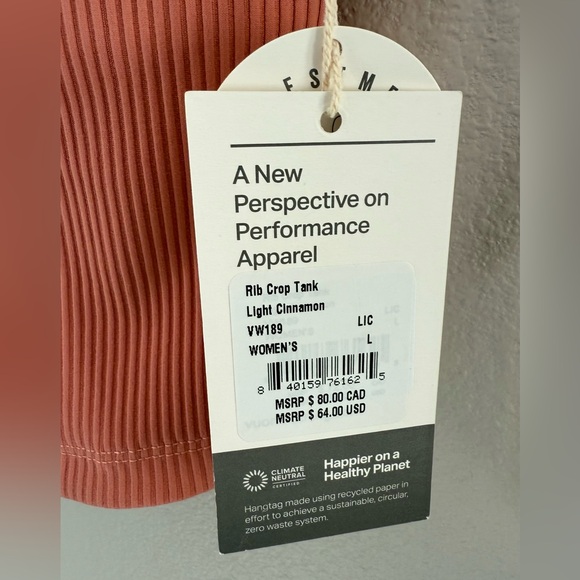 Vuori - Rib Crop Tank - Light Cinnamon - Picture 4 of 11